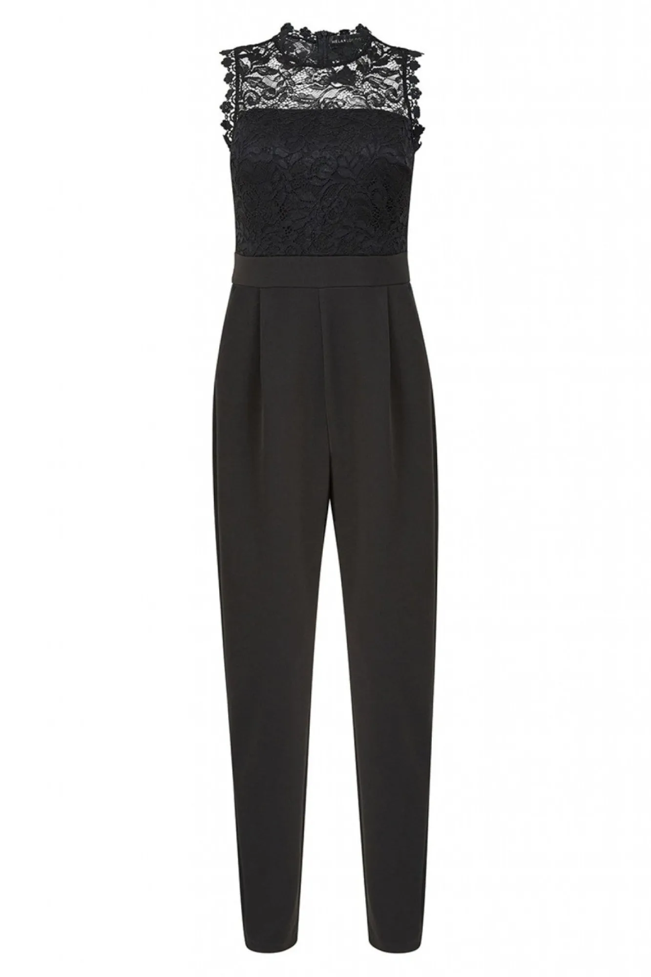 Jumpsuits^Mela London Lace Stretch Fitted Jumpsuit Black