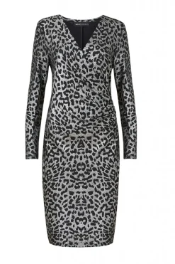Midi Dresses^Mela London Leopard Print Bodycon Midi Dress Silver