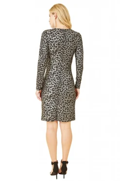 Midi Dresses^Mela London Leopard Print Bodycon Midi Dress Silver