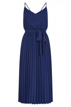 Midi Dresses^Mela London Navy Pleated Strappy Midi Dress Blue