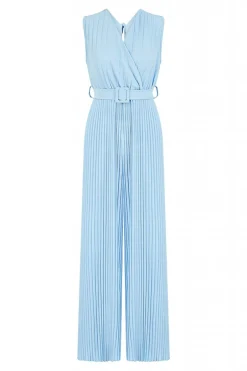 Jumpsuits^Mela London Pleated Jumpsuit With Belt Blue
