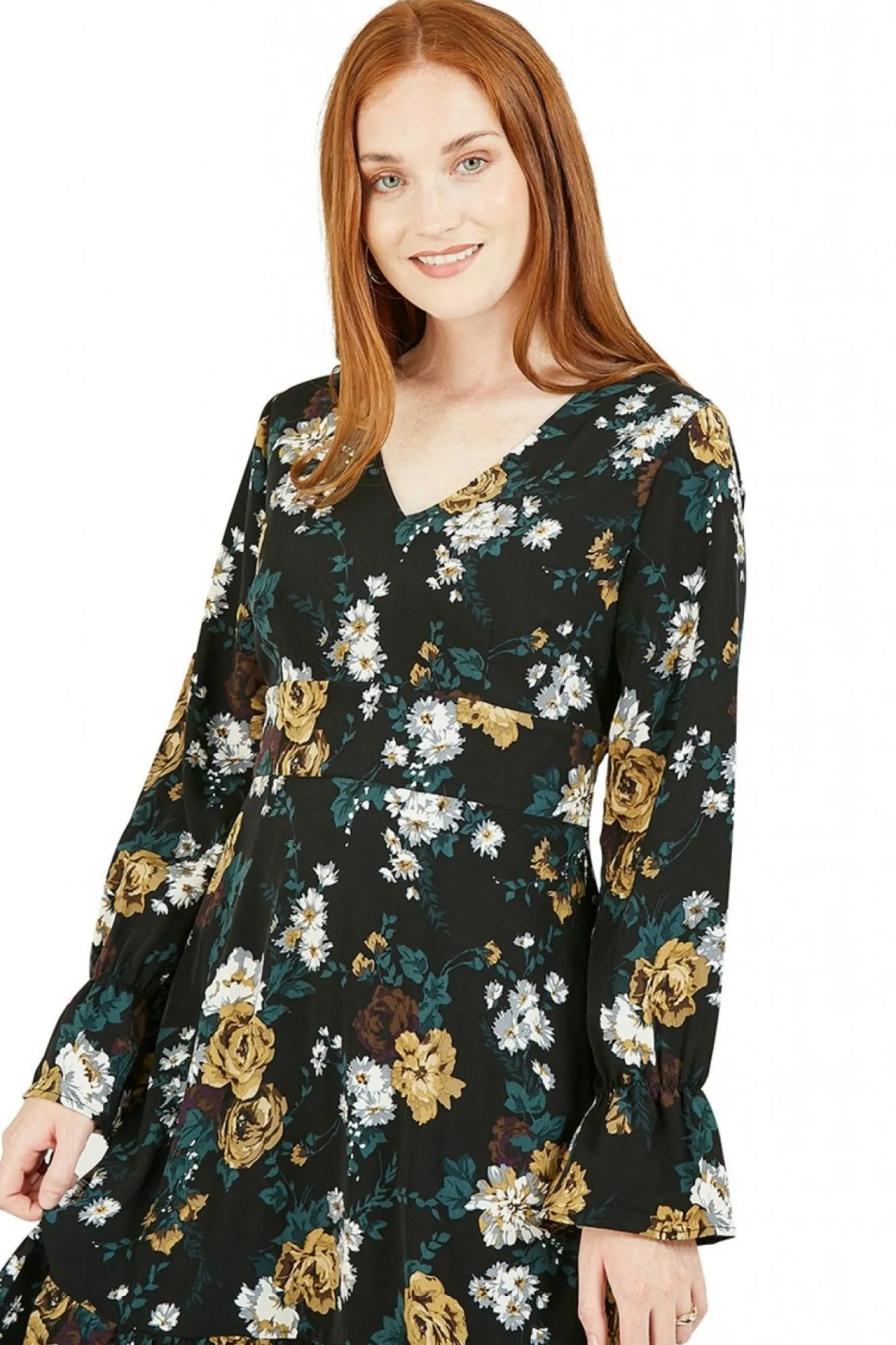 Mini Dresses^Mela London Rose Skater Dress With Frill Hem Black