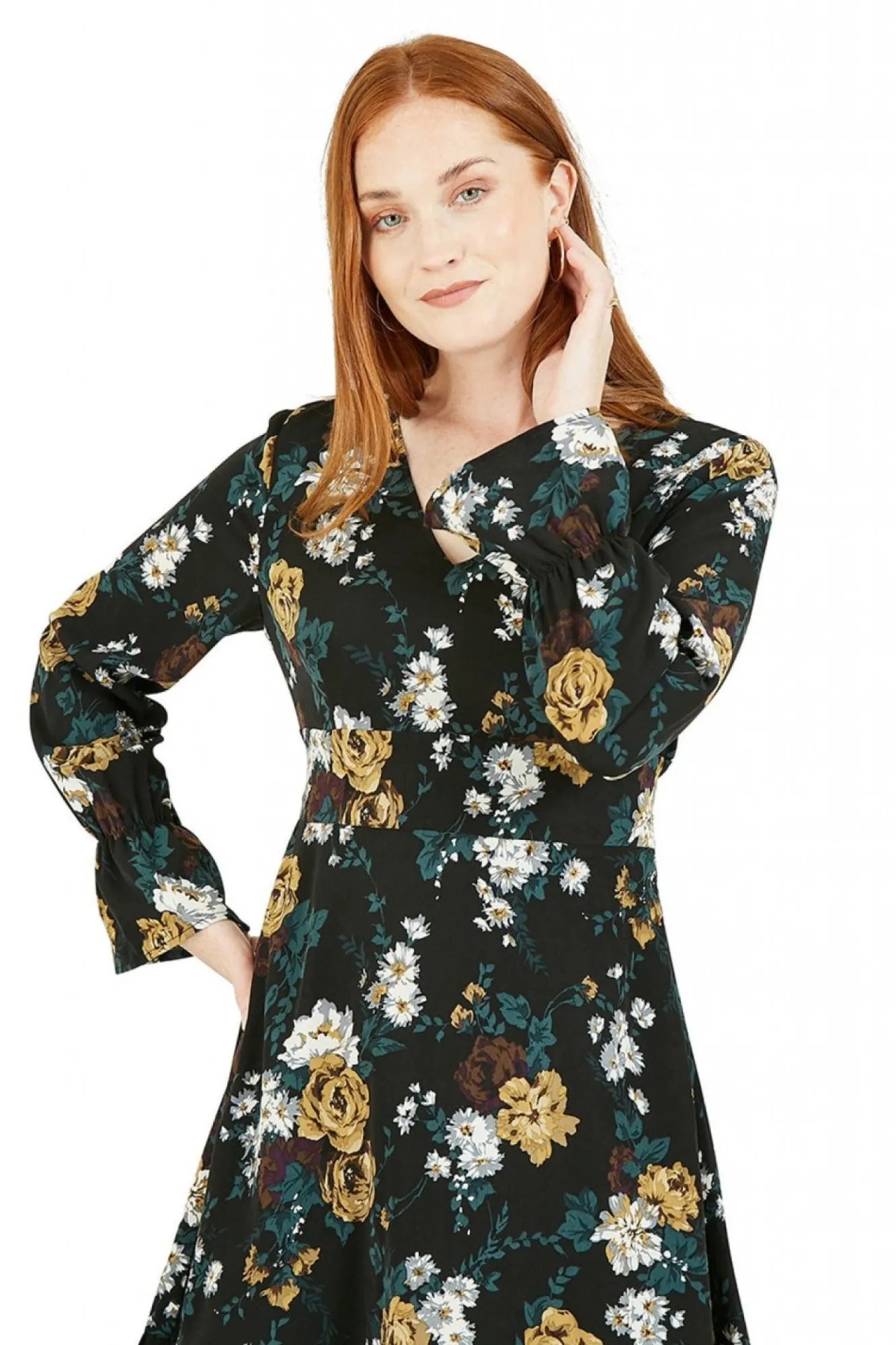 Mini Dresses^Mela London Rose Skater Dress With Frill Hem Black