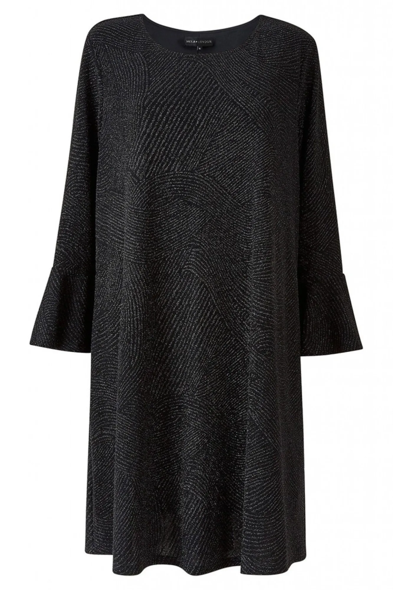 Mini Dresses^Mela London Sparkle Tunic With Fluted Sleeves Black