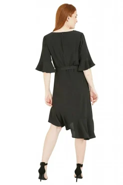 Mini Dresses^Mela London Wrap Dropped Sleeve Dress Black