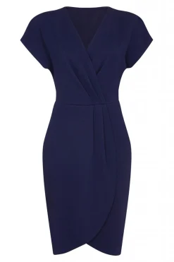 Mini Dresses^Mela London Wrap Front Dress Blue
