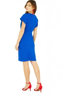 Mini Dresses^Mela London Wrap Front Dress Blue