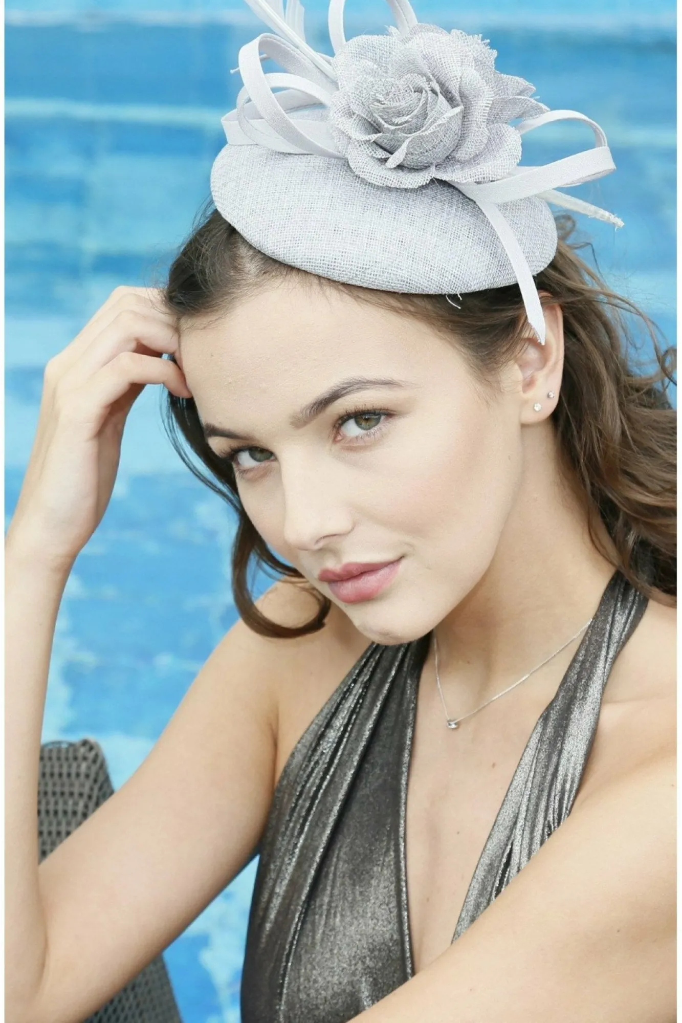 Hats & Fascinators^RubyRocks Corona Facinator Grey