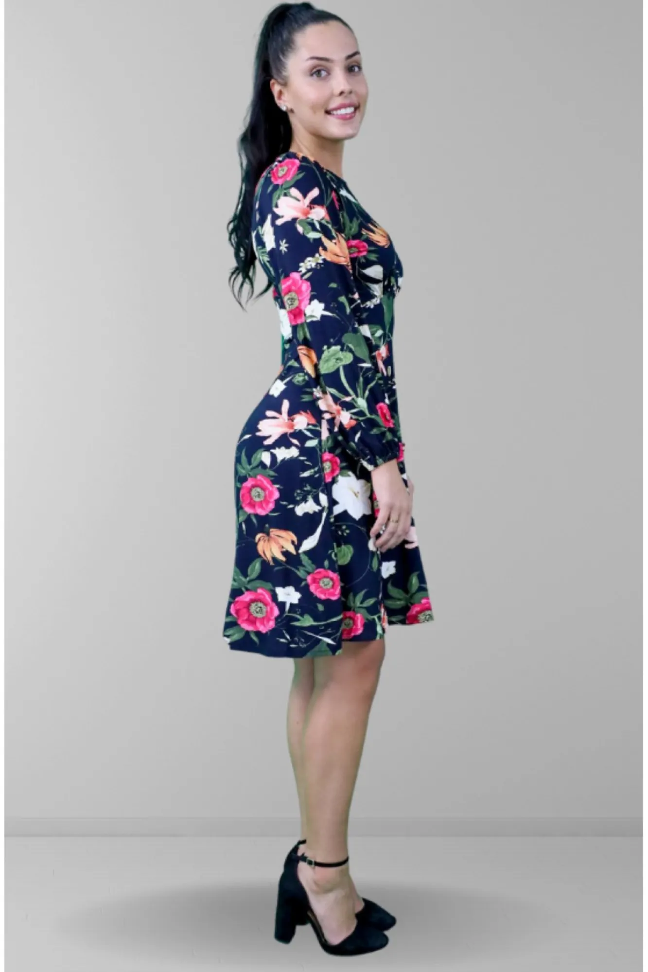 Midi Dresses^Signage Floral Print Skater Midi Dress Red