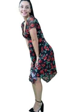 Midi Dresses^Signage Flower Print Wrap Dress Red