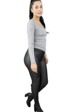 T-Shirts^Signage Long Sleeve Top Grey