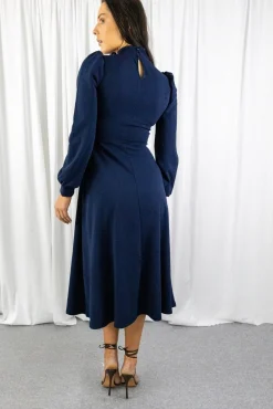 Midi Dresses^Signage Long Sleeve Turtle Neck Midi Dress Navy