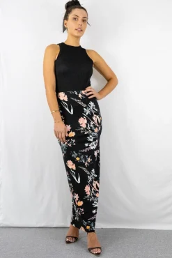 Skirts^Signage Pencil Maxi Skirt In Pink Floral Print Pinkfloral