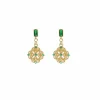 Jewellery^White Leaf Filigree Earring In Green Cubic Zirconia Gold