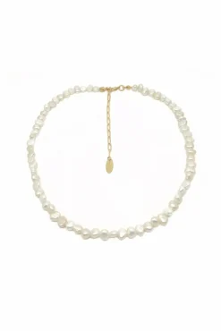 Jewellery^White Leaf Freshwater Pearl Choker In Gold Antiquegold