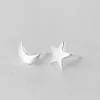 Jewellery^White Leaf Moon & Star Earring In Matt Sterling Silver