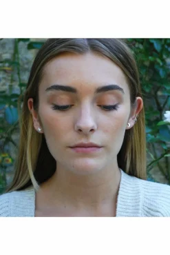 Jewellery^White Leaf Moon & Star Earring In Matt Sterling Silver