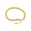 Jewellery^White Leaf Square Chain Link Bracelet In Gold