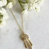 Jewellery^Wisteria London Allegra Deco Fan Necklace Gold