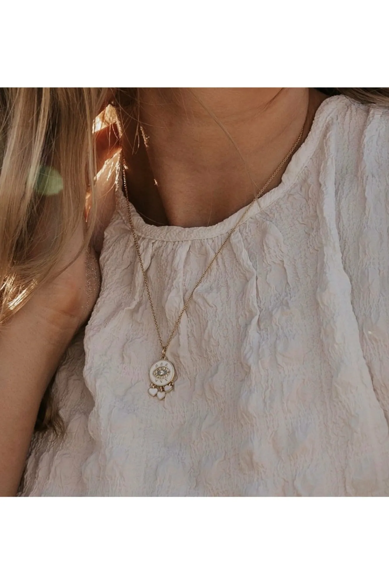 Jewellery^Wisteria London Amaya Evil Eye Necklace White