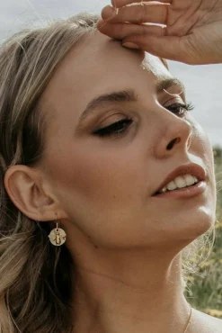 Jewellery^Wisteria London Bee Coin Earrings Gold