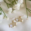 Jewellery^Wisteria London Clara Double Star Earrings Gold