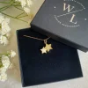 Jewellery^Wisteria London Clara Double Star Necklace Gold