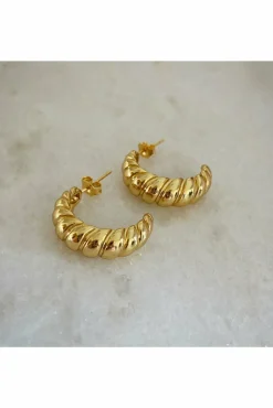 Jewellery^Wisteria London Croissant Hoop Earrings Gold