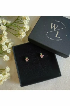 Jewellery^Wisteria London Dainty Grape Stud Earrings Purple