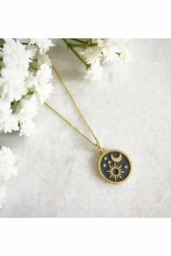 Jewellery^Wisteria London Elara Sun Moon And Star Necklace Gold