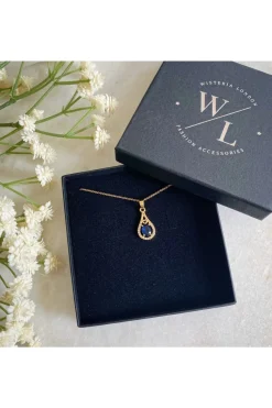 Jewellery^Wisteria London Esmeralda Teardrop Necklace Blue