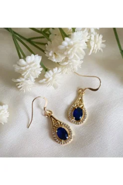 Jewellery^Wisteria London Esmeralda Teardrop Earrings Blue