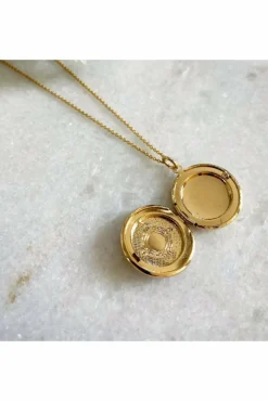 Jewellery^Wisteria London Martha Filigree Locket Gold