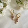 Jewellery^Wisteria London Orion Planet And Star Huggie Hoops Purple