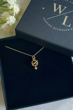 Jewellery^Wisteria London Orion Planet And Star Necklace Gold