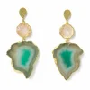 Jewellery^Yaa Yaa London 'Hold On' Rose Quartz Earrings Green