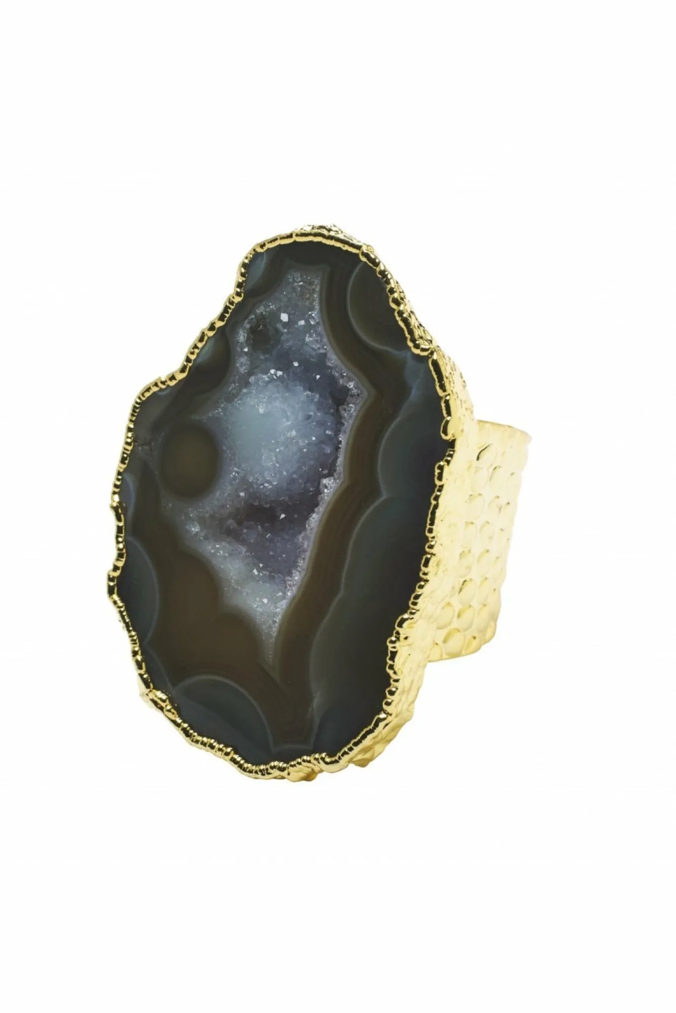 Jewellery^Yaa Yaa London 'Mega' Neutral Gemstone Statement Ring Gold