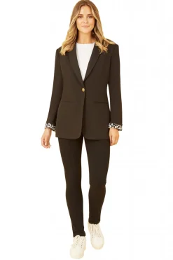 Outerwear^Yumi Blazer With Leopard Print Lining Black