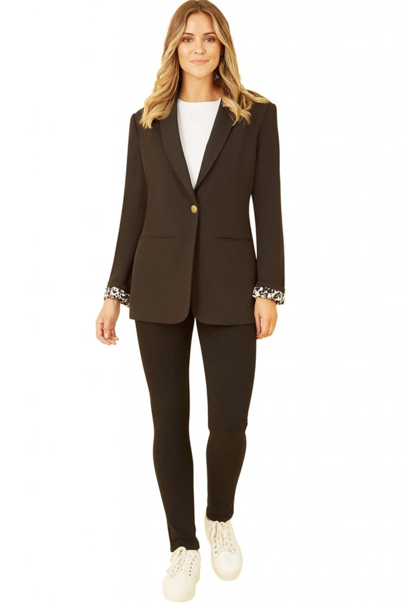 Outerwear^Yumi Blazer With Leopard Print Lining Black