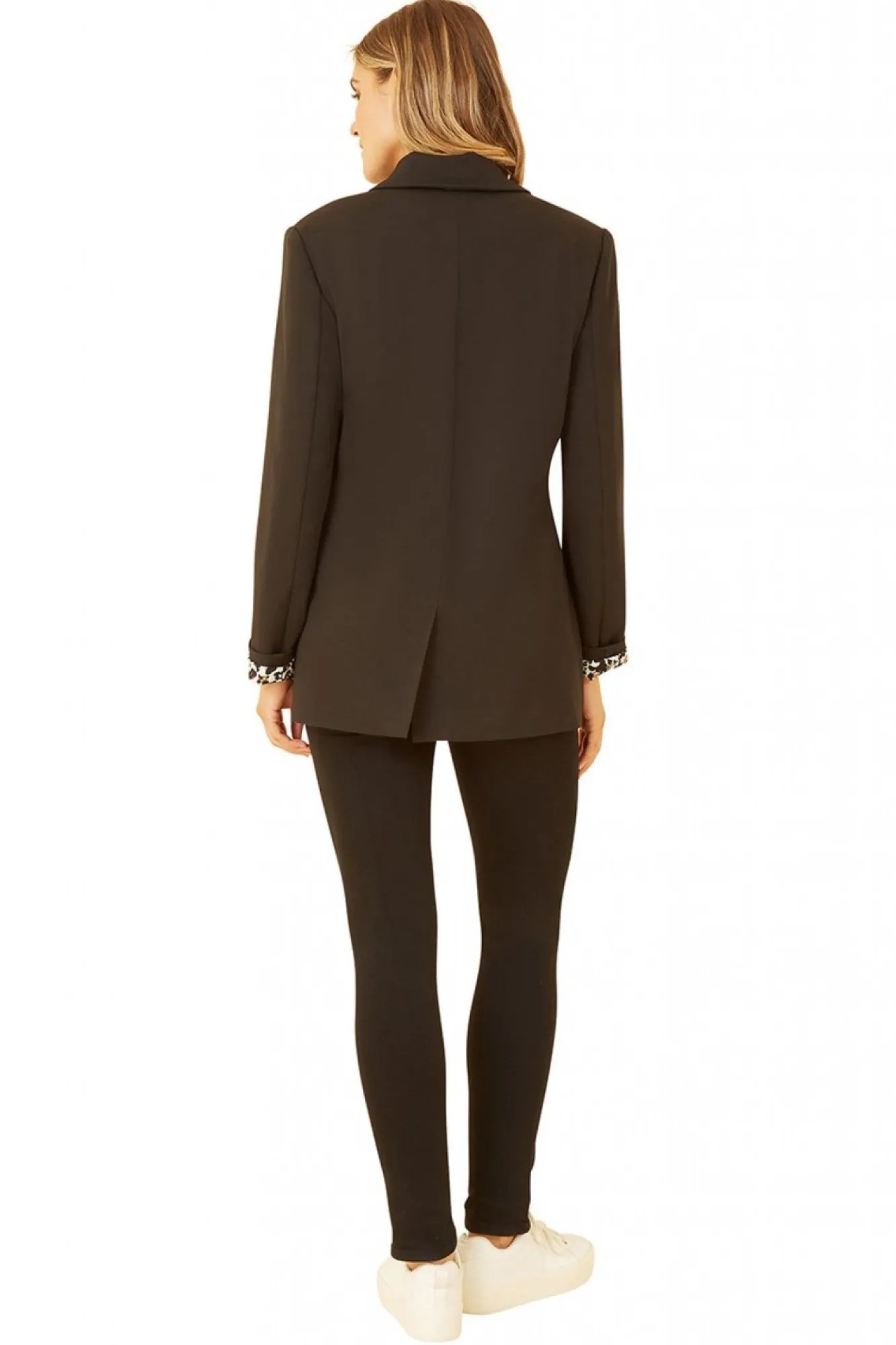 Outerwear^Yumi Blazer With Leopard Print Lining Black
