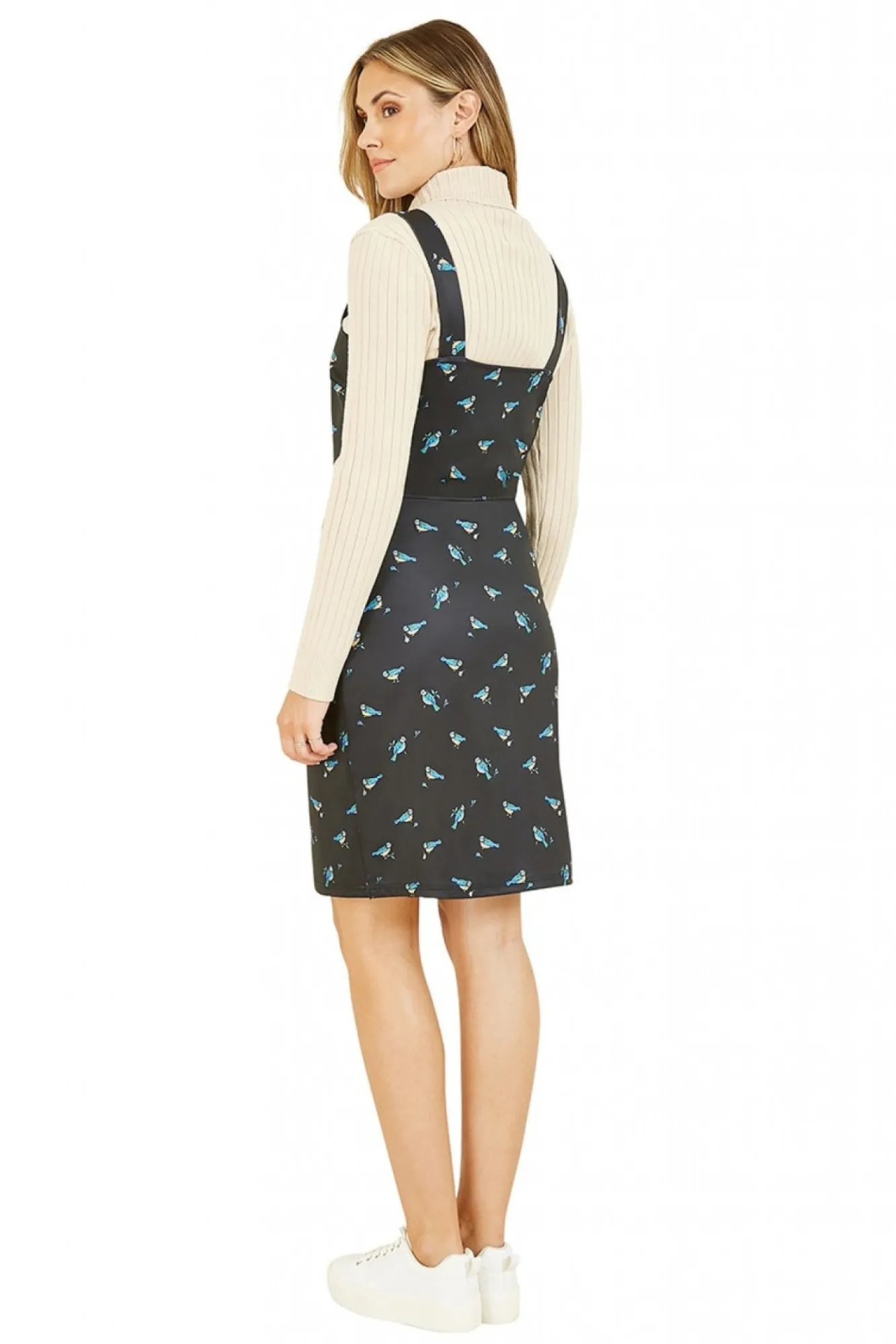 Mini Dresses^Yumi Blue Tit Dungaree Dress Black