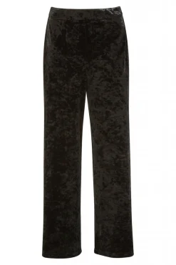 Trousers^Yumi Crinkle Velvet Trousers With Pocket Black