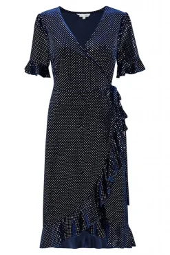 Mini Dresses^Yumi Diamante Wrap Dress Navy