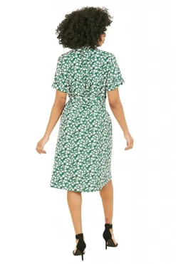 Mini Dresses^Yumi Ditsy Print Shirt Collar Dress Green