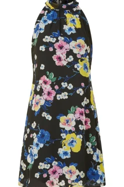 Mini Dresses^Yumi Floral Halter Neck Mini Dress Black