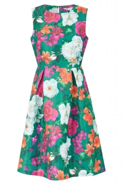 Mini Dresses^Yumi Floral Jacquard Skater Dress Green