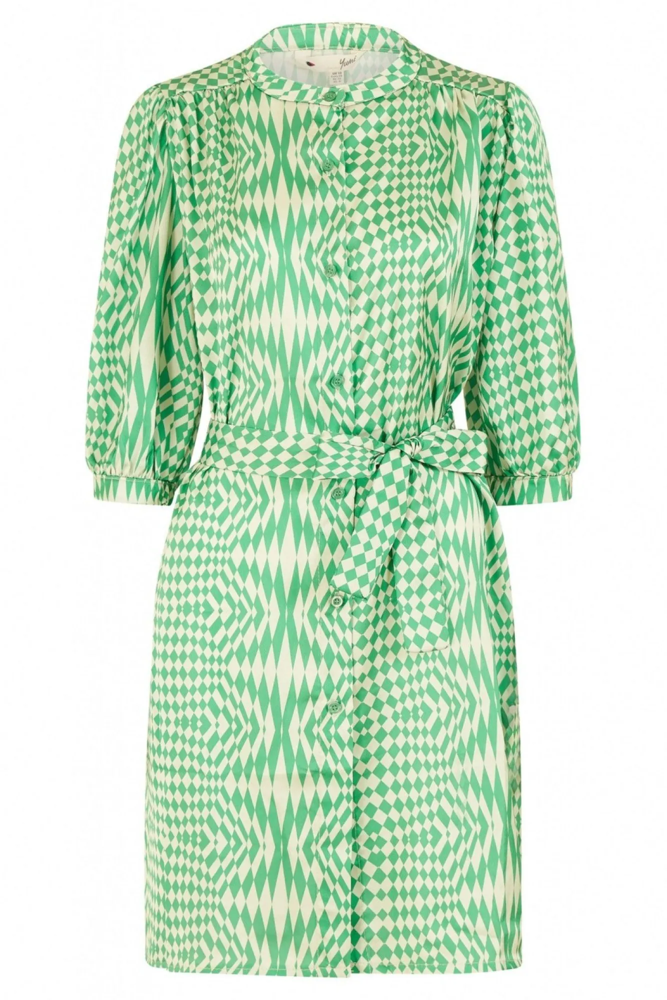 Mini Dresses^Yumi Geo Print Shirt Dress Green