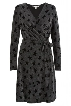 Mini Dresses^Yumi Glitter Star Wrap Dress Black