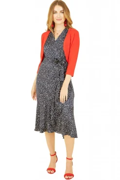 Cardigans^Yumi Knitted Curve Bolero Red