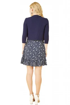 Cardigans^Yumi Knitted Curve Bolero Navy
